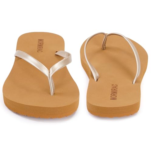 Image of Womens Slim Leather Comfortable Flip Flops Summer Beach Thong Sandals Arch Support Non Slip