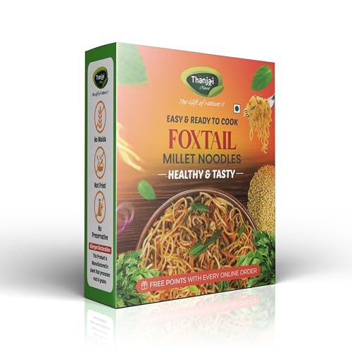 Image of Thanjai Natural Millet Noodles Combo - 4 Varieties (Foxtail, Horsegram, Ragi, Red Rice) | 180g Each x 4 Packs (Total 720g) | No Maida, Not Fried, No MSG, No Preservatives | 100% Natural Homemade Style Noodles
