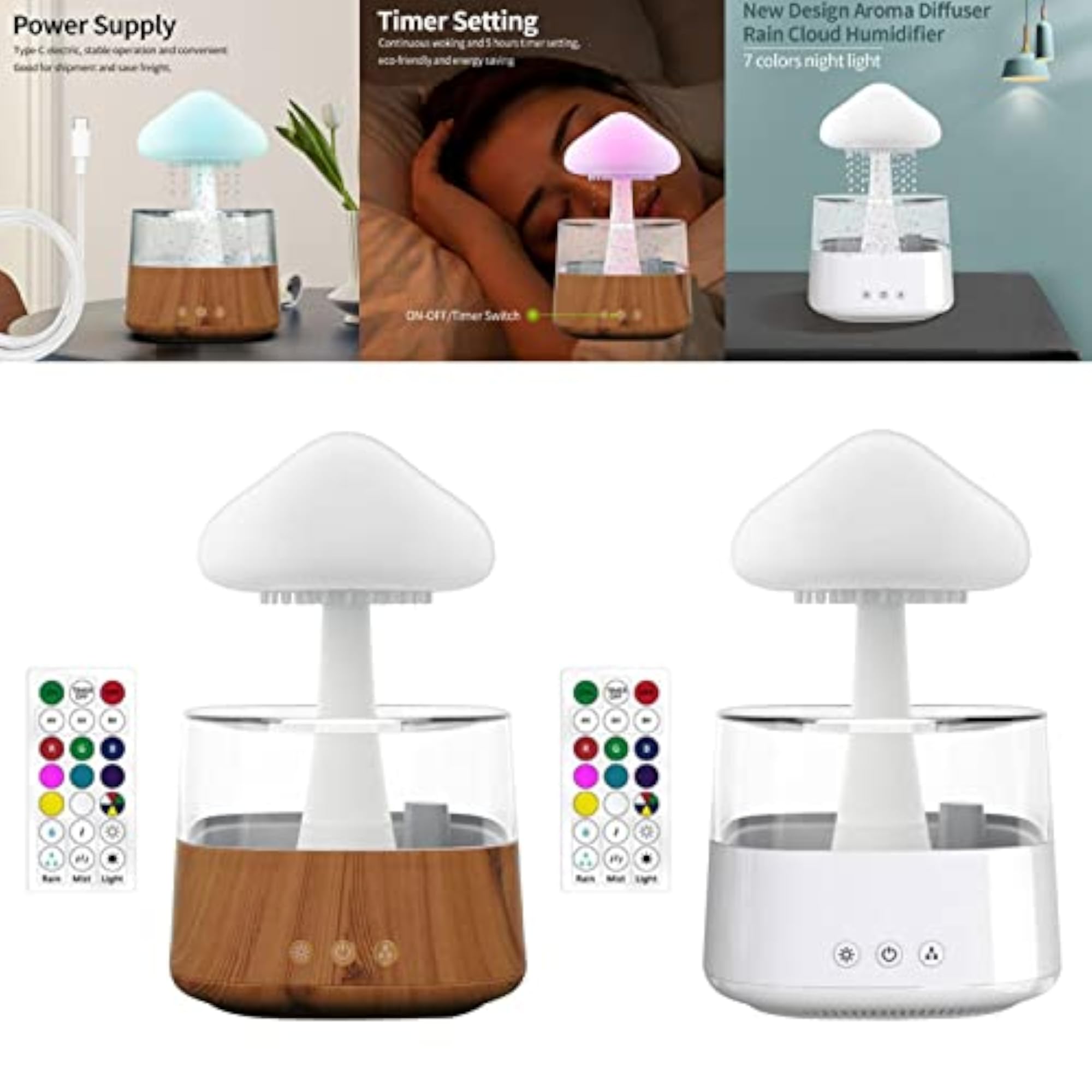 TOG Humidifier with Essential Diffuser Water Drop Mist Humidifier