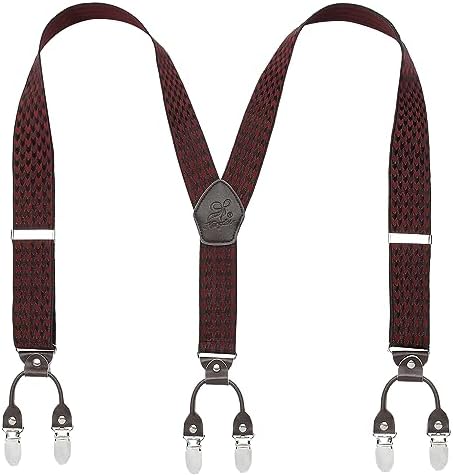 KANGDAI Mens Braces Y Style Braces One Size Adjustable Suspenders Trouser Braces Salopette Braces Strong Metal Clips Mens Braces