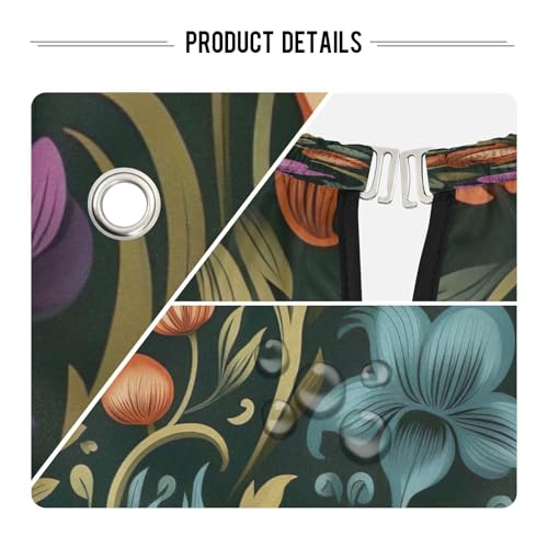 Capa Profesional para Corte de Cabello Impermeable Verde Oscuro con Diseño Floral y Cierre Ajustable de Broche para Peluquería y Estilismo miniatura 4