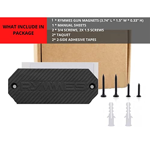 Rymmes Gun Magnet Mount For Vehicle, Magnetic Holder Up To 45Lbs - Tactical Holster For Handgun, Rifle, Pistol, Revolver, Shotgun, Magazines - Concealed Firearm On Car, Truck, Wall #TOP3
