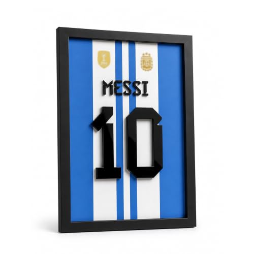 Image of CodersParadise No. 10 Football Inspired 3D Wall Art Frame, Sports Fan Decor, Layered Wall Hanging for Bedroom, Living Room, Gaming Room & Home Decoration