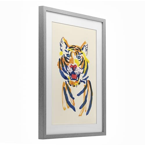 Impression encadrée Tiger Roar sous verre 58x43 cm Stupell
