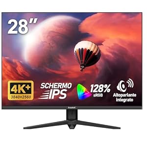 Gawfolk 28 Zoll UHD 4K Computer-Monitor PC Bildschirm IPS Ultra HD (3840×2560p), 3:2, 10-Bit, 1,07 Milliarden Farben, 128% sRGB, integrierte Lautsprecher, DisplayPort, HDMI, schwarz