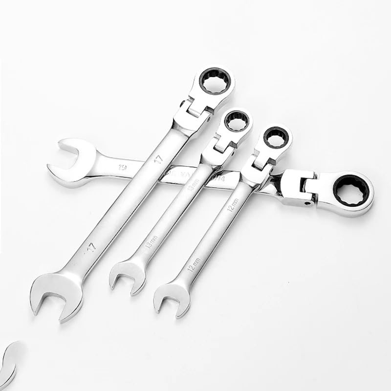 Cle Plate Jeu de clés à cliquet, ensemble d'outils de réparation de clés mixtes à cliquet Cle Cliquet(HD-14PCS)