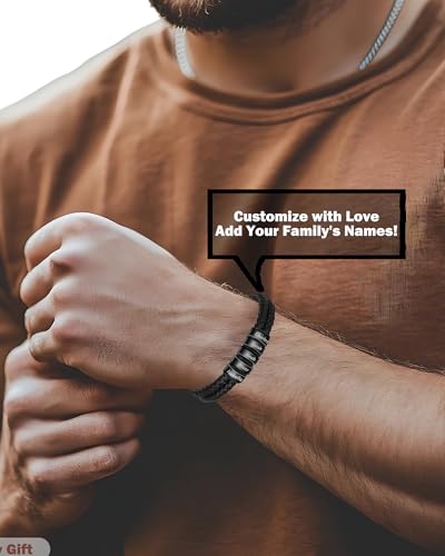 Pulsera personalizable de cuero trenzado para hombre miniatura 4