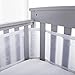 BreathableBaby Mesh Crib Liner, Deluxe Sheer Quilted Collection, Fits Full-Size Four-Sided Slatted and Solid Back Cribs, Anti-Bumper, White Stars, 11