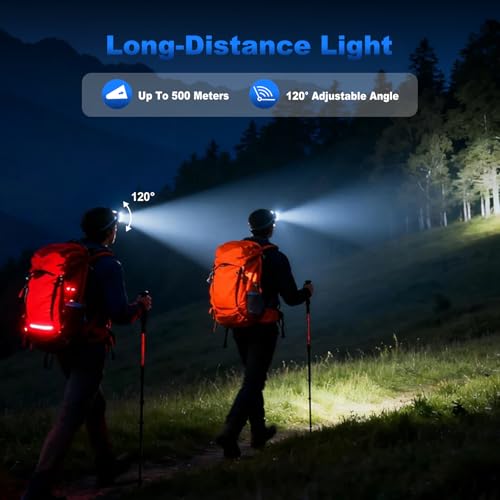 Lampe frontale de randonnée 14 modes pour adultes et enfants