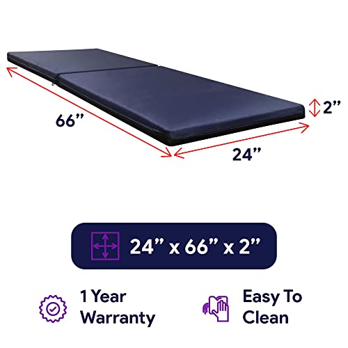 Foam Fall Mat For Elderly - Thick Bi-Fold Fall Prevention For Seniors - High-Density Impact-Resistant Safety Floor Mat - Aids The Bed Of Elderly And Handicapped Patients - 24” X 66” X 2” #TOP4