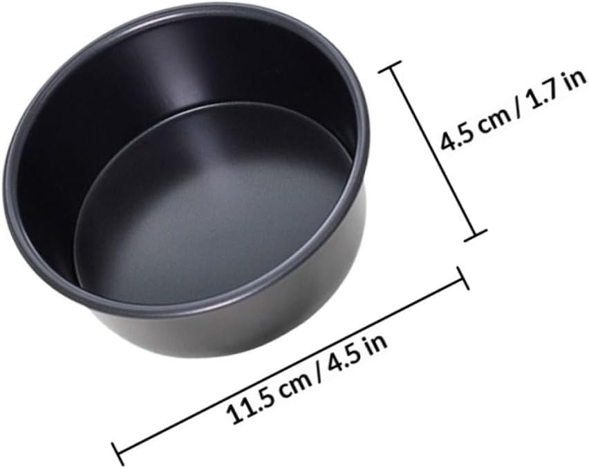 LIFKOME 5pcs 4-inch round Cake Pans Nonstick Aluminum Baking Mold Set with Solid Bottom for Home Baking Cheesecake and Mousse Dessert