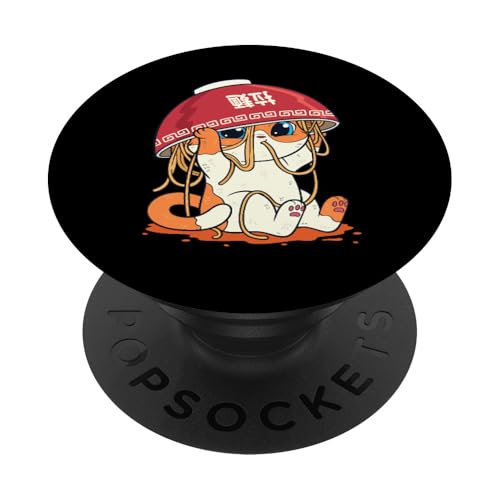 Kawaii, fille mignonne de l'anime Cat Otaku, cadeau de PopSockets PopGrip - Support et Grip pour Smartphone/Tablette avec un Top Interchangeable PopSockets PopGrip Adhésif