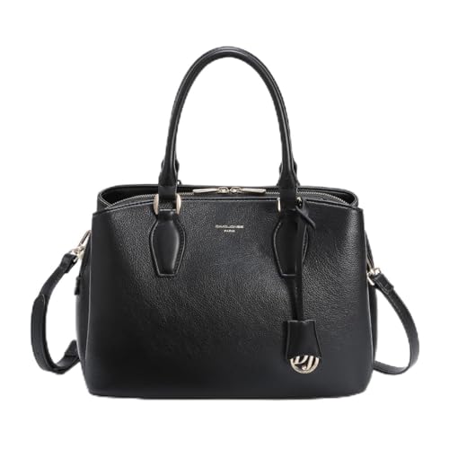 David Jones - Sac à Main Femme - Cabas Fourre-Tout Cuir PU Porté Epaule Bandoulière - Plusieurs Compartiments 3 Poches - Tote Ville Travail Elégant...