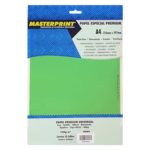 Papel Sulfite Liso Offset Diplomata Opaline A4 120g Massa Colorida Tipo Ofício 40kg (Verde)