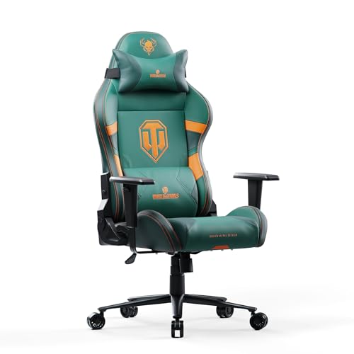 Diablo X-One 2.0 Gaming Stuhl World of Tanks Bürostuhl Schreibtischstuhl Verstellbare Armlehnen Ergonomisches Design Nacken/-Lendenkissen Normal (L)