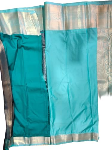 Mamtha peacock blue kanchipuram silk saree – image 4