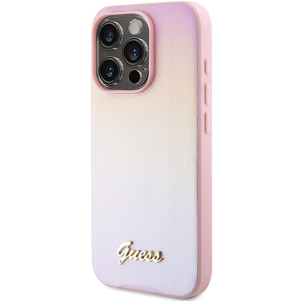 Guess GUHCP15LPSAIRSP Carcasa rígida para iPhone 15 Pro de 6,1 Pulgadas, Color Rosa
