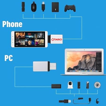 Image of OTARIO OTG Type-C Adapter & USB Connector | High-Speed Data Transfer | Compact, Durable & Plug & Play OTG Converter for Smartphones, Pendrive