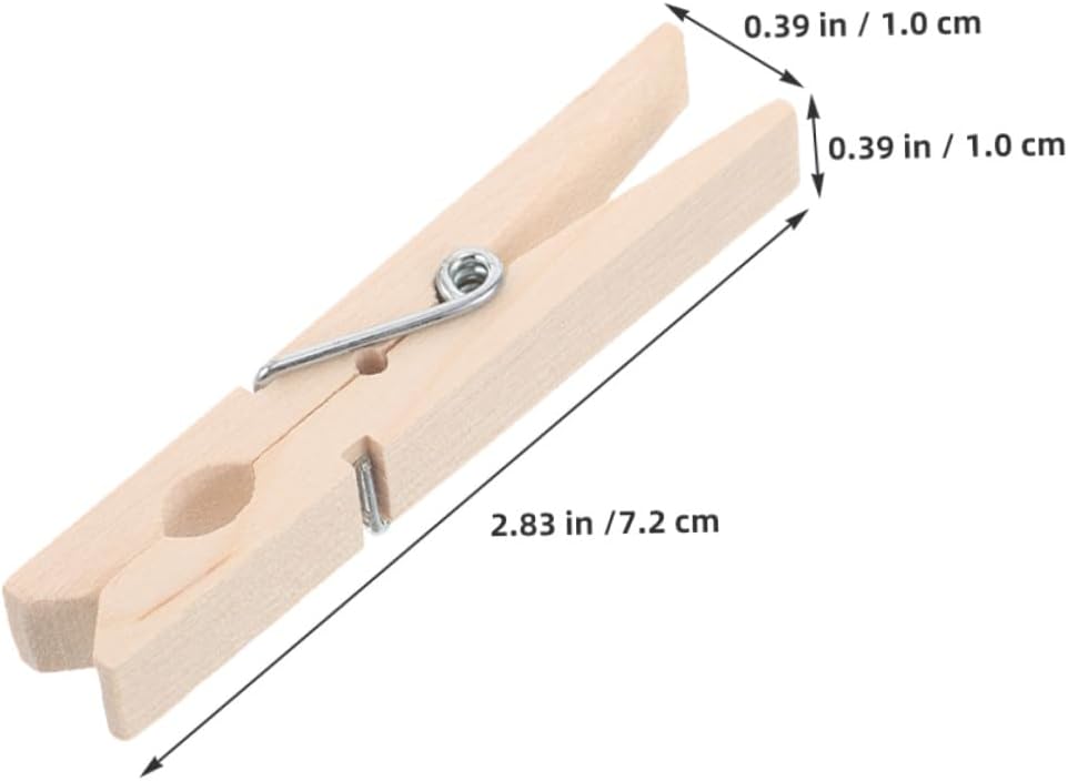 150pcs Multi-Function Wooden Clothespins Windproof Clothes Pegs Mini Laundry Clips for Drying Pants and Hanging Photos, Strong Grip Natural Wood Pins for Home Organization