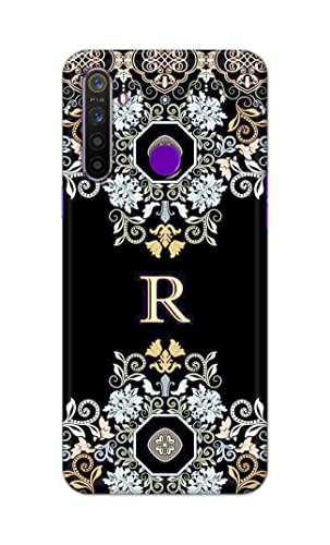Image of PRINTFIDAA Name II Initial II Letter Floral Pattern Alphabet R Printed Designer Hard Back Case Cover for Realme 5 / Realme 5s / Realme 5i / Realme Narzo 10 -(TY) MVN1007
