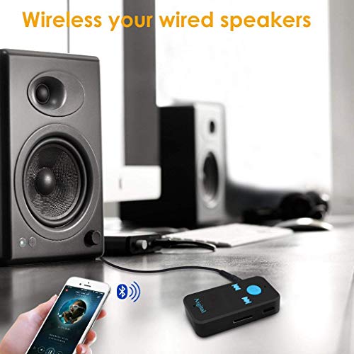 Bluetooth Aux Adapter Car Audio Receiver, Mini Wireless Audio Adapter Hands-Free Car Kit Music Streaming 3.5mm Stereo Output (Bluetooth 4.1, A2DP, 8H Play,TF/SD Card) for Home Car Sound System - Thumbnail 4