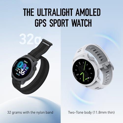 Image of COROS PACE 4 Ultralight Sport GPS Watch, 1.2 inch AMOLED Touchscreen Running Watch, 19 Days of Daily use, Voice Features, Advanced Training Tools, Accurate GPS, (White Silicone, Standard)