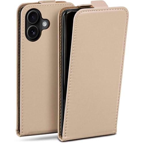 Protection 360 iPhone 17 étui à rabat antichoc en similicuir taupe