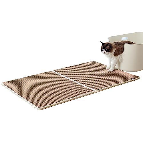 【OFT】 猫砂 メガマット アイボリー サイズ(約):幅120×奥77×厚1.5cm 砂の飛び散り防止 EVE素材 丸洗いが可能 清潔 肉球に挟まった猫砂 猫