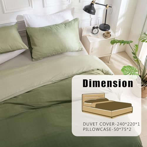 Miniatura 6 de Ttcm Funda Nordica Cama 150, Funda Nordica 220 X 240 Cm, Incluye 1 Fibra Ultrafina Con Estampado Floral Funda Nórdica 220x240 Cm 2 Funda Almohada 50x75 Cm, Con Cremallera, Verde Degradado