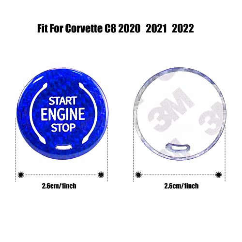 Coque de bouton d'allumage Corvette C8 carbone bleu anti-usure - 2