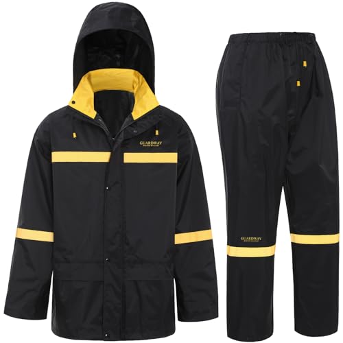 Rain Suits for Men Waterproof Hooded Jacket and Pants Breathable Rain Coats Rain Gear for Outdoor Activity and Work