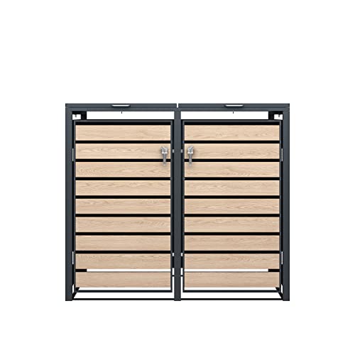 DEGAMO Mülltonnenbox 3-er Mülltonnenhaus Berlin für 3X Tonnen 120 und...