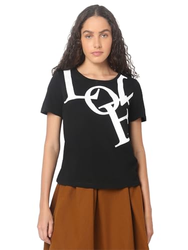 Image of VERO MODA Women's Letter Print Regular Fit T-Shirt