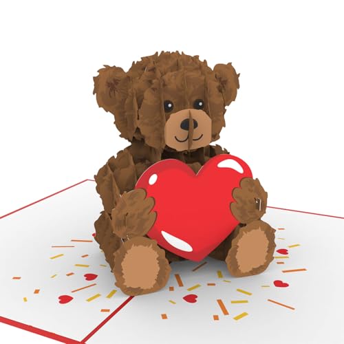 papercrush® Biglietto Pop-Up Orsetto - Biglietto auguri compleanno 3D per lei (donna, fidanzata, moglie), Carta romantica per il anniversario o giorno del matrimonio, Bigliettino nascita per bambini