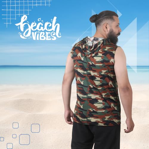 Image of Sleeveless Hoodies T Shirts for Men - Gym Vest, Sando Tank Top Wear, Workout Baniyan, Bodybuilding Tshirts, Sports Tshirt Vests