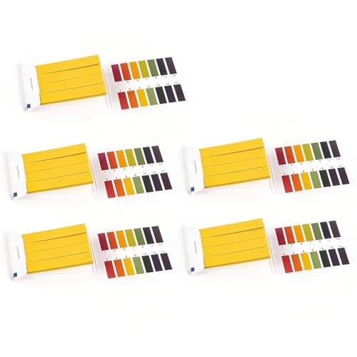 Tiras de Prueba pH - 5 Paquetes 400 Tiras Indicador Universal pH 1-14 para Agua, Suelo, Cosmético