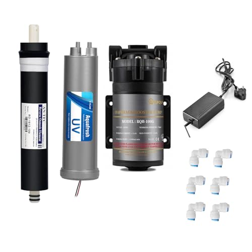 Image of Ruiquan RO Spare Part Combo Kit - 100 GPD Pump, Membrane, UV & SMPS for Domestic Water PurifiersWater Purifier with RO Technology for Home (Service Kit)