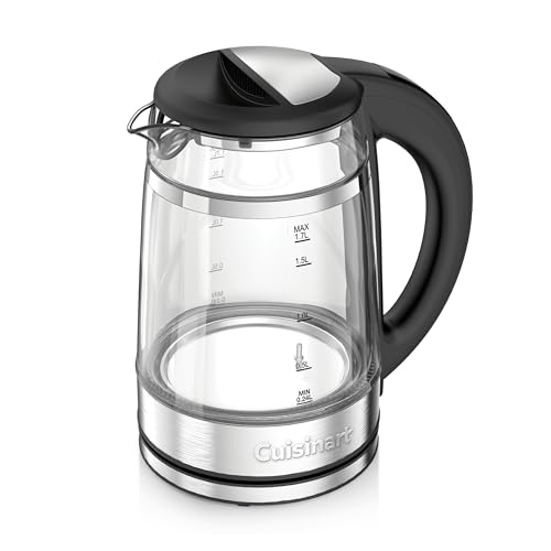 Cuisinart 1.7L Glass Variable Temperature Control Electric Kettle 110°F–212°F with Touchscreen Controls, Illumination, Dual‑Layer Cool‑Touch Design & Nondrip Spout
