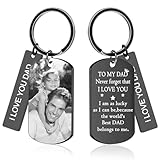 BEXOA EDC Custom Keychain with Picture - Personalized Photo LOGO Text Customized Key Chain for Boyfriend Dad Men Gifts