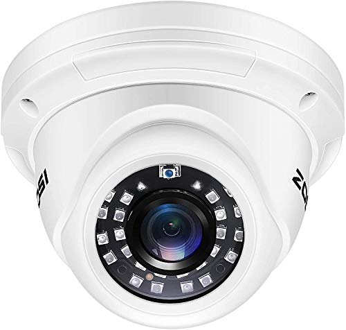 ZOSI 2.0MP 1080P 1920TVL HD-TVI CCTV Security Dome Camera,80ft IR Night Vision, Aluminum Metal Housing for HD-TVI, AHD, CVI 720P,1080P,5MP,4K Analog Surveillance DVR (Renewed)