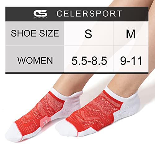 Image of CS CELERSPORT 6 Pack Women's Ankle Running Socks Cushioned Low Cut Tab Athletic Socks