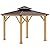 Outsunny 10' x 10' Hardtop Gazebo with Galvanized Steel Double Roof, Wooden Frame, Permanent Pavilion with Ceiling Light Hook, for Garden, Patio, Backyard