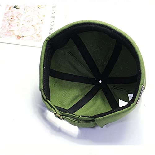 Retro Brimless Hats For Men Women Adjustable Rolled Cuff Docker Hat Beanie Skull Caps With Cat Ears Black #TOP4