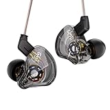 【Yinyoo CCZ NC01】 有線イヤホン イヤモニ風イヤホン 中華 10mm DD インイヤーイヤホン 低音強化 ノイズキャンセリング 3.5mmプラグ りケーブル可能 ゲーム ゲーミング 4g量軽化設計、OFCダブル並列リケーブル カナル型 イアホン 人間工学設計 ピヤホン 通勤/運動/学習に対応（透明黒・マイク無し）