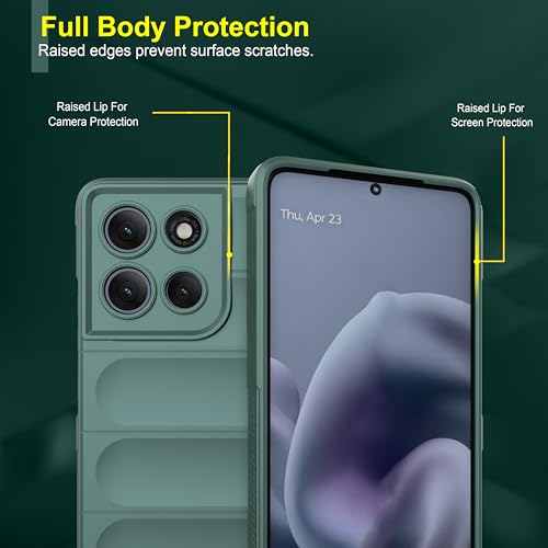 Image of amazon basics Back Case Cover for Motorola G86 Power 5G | Compatible for Motorola G86 Power 5G Back Cover | Liquid Silicon Magic Case with Camera Protection | Dark Green
