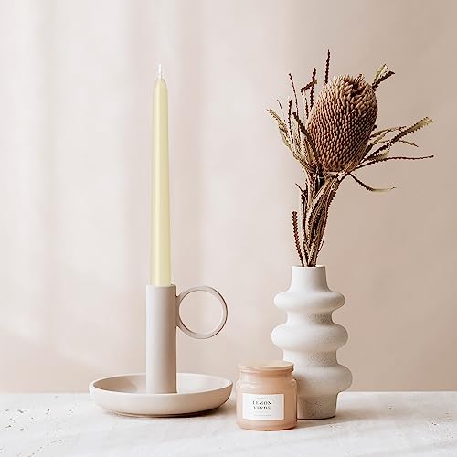 Ivory Taper Candles Pack of 4 - Taper Candles 10" Dripless Smokeless & Unscented - 8 Hours Burn Time - Hand Poured Tall Candle Sticks - Perfect for Weddings, Dinner Parties, Home Decorations