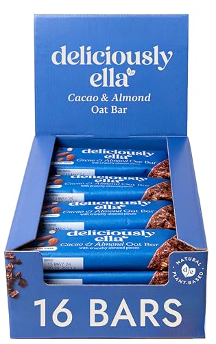 Deliciously Ella - Cacao & Almond Oat Bar, Gluten-Free, Vegan Friendly, Healthy Snack, 50g (16 bars)