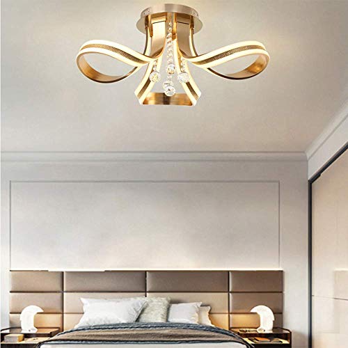 HUAQIMEI Modern Simple Led Ceiling Lights Flush Mount Chandelier 60w Crystal Pendant Lights Bedroom Living Room Dining Room Lighting Fixture steampunk buy now online