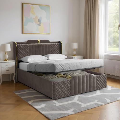 Image of Wakefit Velura Queen Size Hydraulic Storage Upholstered Bed