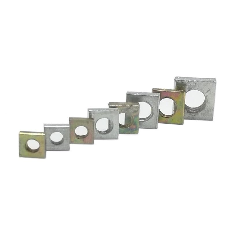 Screw Nut,Square Nuts,Steel Square Nuts,50Pcs Thin Square Nut DIN562 M3 M4 M5 M6 Color Zinc Plated Square Nuts(M4)
